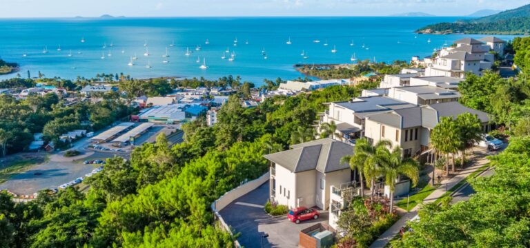 View over Pioneer Bay and Airlie Beach from the hill